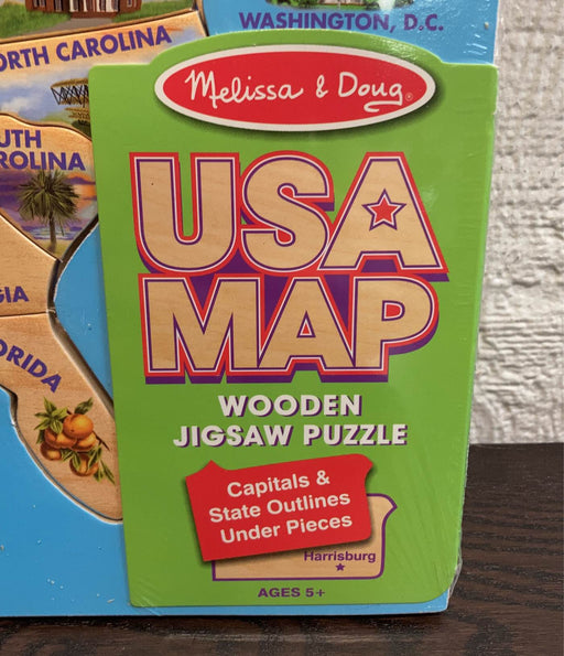 secondhand Melissa & Doug USA Map Wooden Puzzle