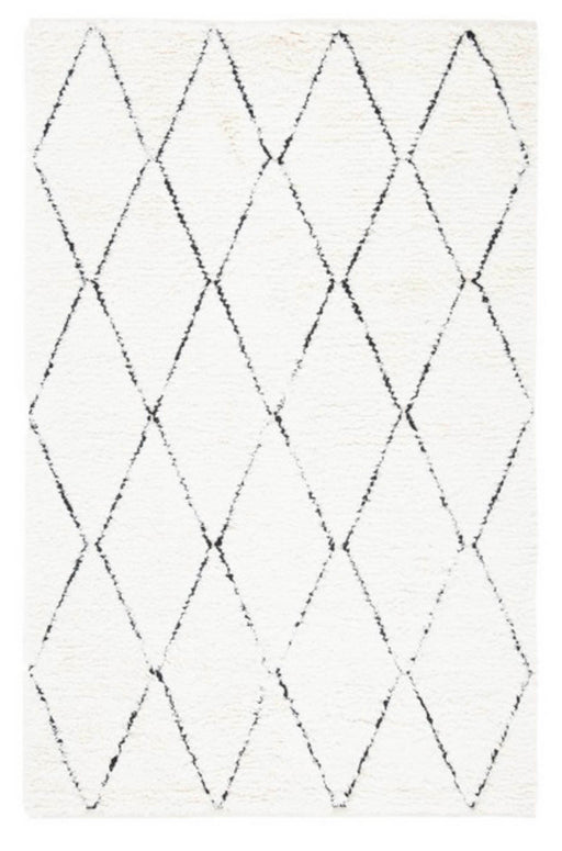 used Safavieh Natura Collection Area Rug, 4’ x 6’, Ivory/Black NAT683A