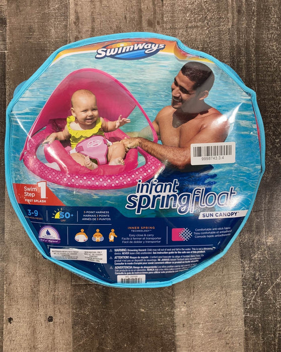 used SwimWays Baby Spring Float Without Sun Canopy, - pink