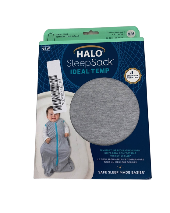 used Halo Ideal Temp Swaddle, Medium, Grey/Aqua