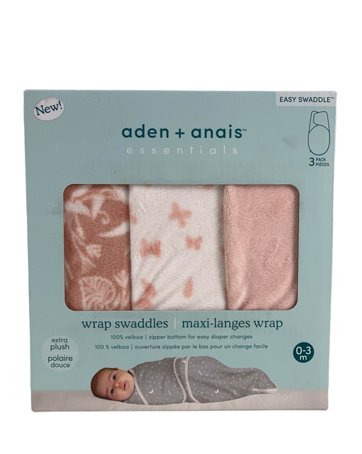 used Aden + Anais Essentials Easy Wrap Swaddle, 3 Pack, 0-3 Months