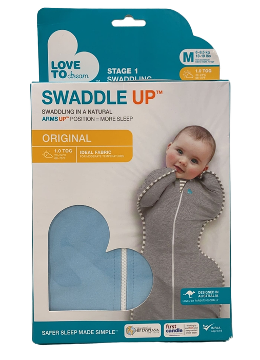 used Love To Dream Swaddle UP Original Sleep Sack, Medium, Blue