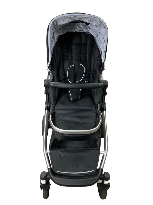 secondhand Mockingbird Single to Double Stroller, 2022, Silver with Black Leather, Watercolor Drops, Black 