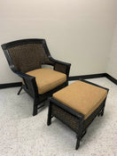 secondhand Pier One Wicker Chair and Ottoman