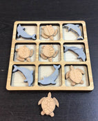 secondhand Tic-Tac-Toe Game, Wooden Turtles versus Dolphins