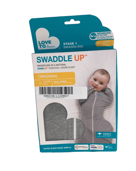 used Love To Dream Swaddle UP Original 1.0 Sleep Sack, Newborn, Gray