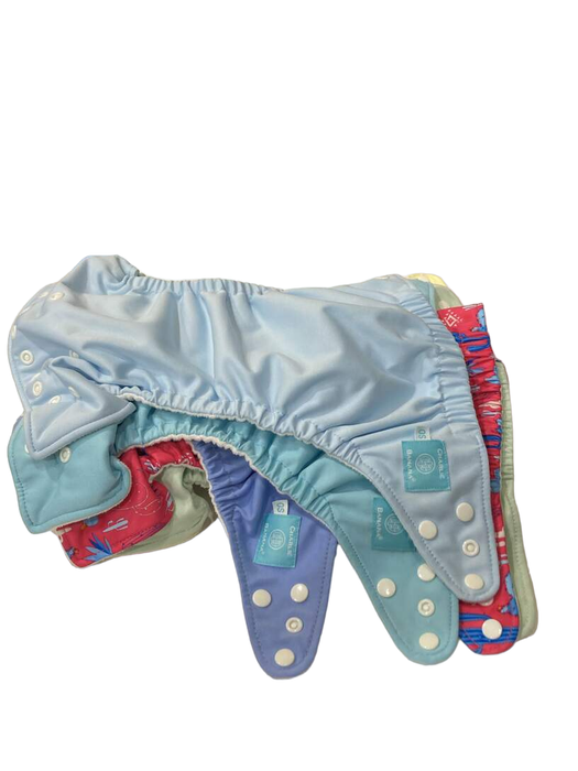 used Charlie Banana 6 One Size Reusable Cloth Diapers with Fleece