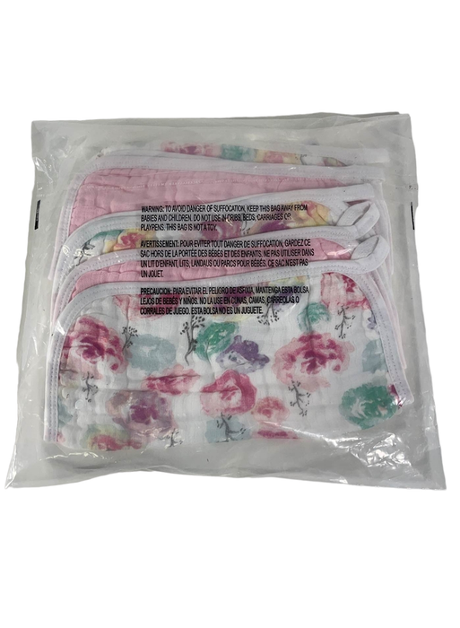 secondhand Honest Baby 5-pack Organic Cotton Multi-layer Woven Burp Cloths, Rose Blossom