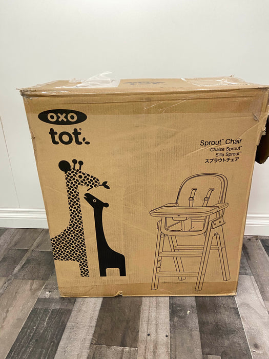 used OXO Tot Sprout High Chair, Navy/Birch