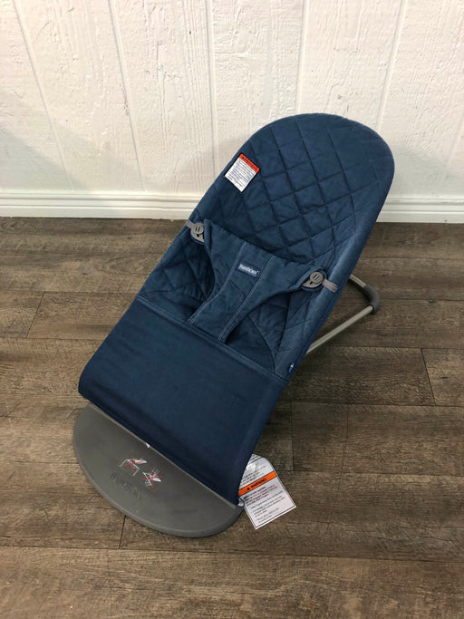 used BabyBjorn Bouncer Bliss, Midnight Blue Cotton