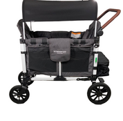 used Wonderfold W4 Luxe Quad Stroller Wagon, 2023, Charcoal Grey with White Frame