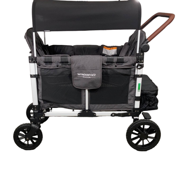 used Wonderfold W4 Luxe Quad Stroller Wagon, 2023, Charcoal Grey with White Frame