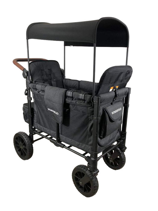 used Wonderfold W2 Luxe Multifunctional Double Stroller Wagon, 2023, Charcoal Black