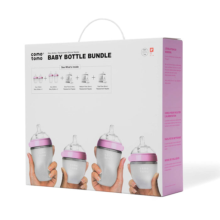 used Comotomo Baby Bottle Bundle, Pink