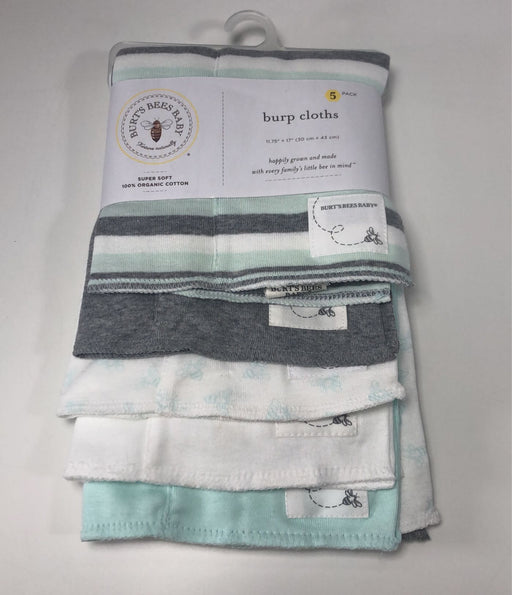 used Burt's Bees Baby Burp Cloths, 5-Pack, Sixties Stripe