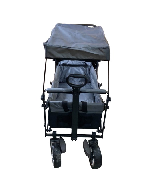 secondhand Wonderfold S4 Push & Pull Premium Utility Folding Wagon with Canopy, Black, S Series