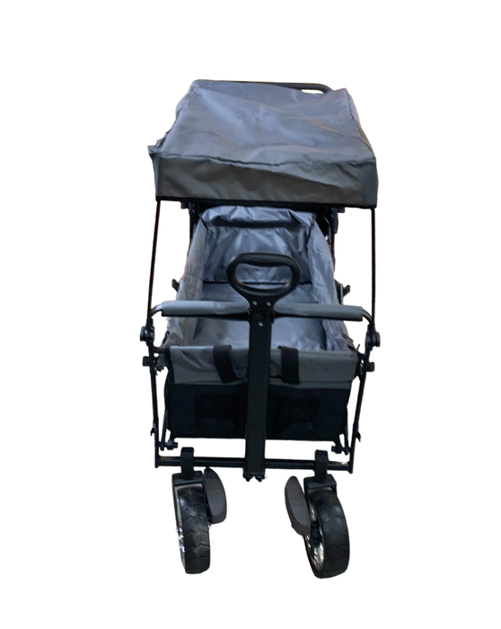 secondhand Wonderfold S4 Push & Pull Premium Utility Folding Wagon with Canopy, Black, S Series