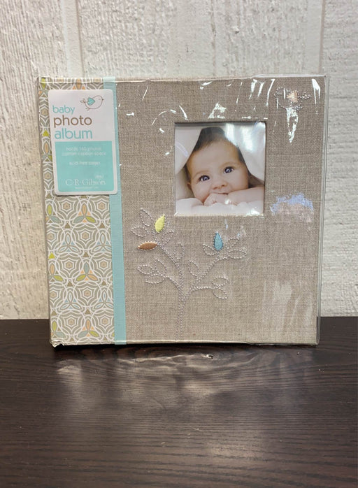 secondhand C.R. Gibson Gray Linen Baby Photo Album