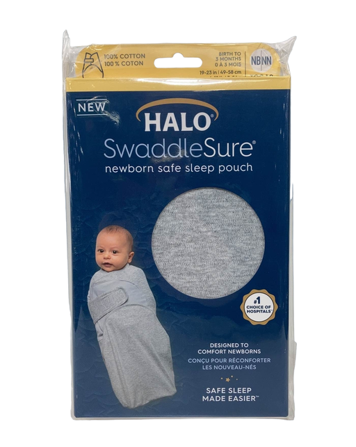 used Halo SwaddleSure Sleep Sack, Newborn, Heather Grey