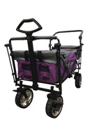 used Wonderfold S4 Push & Pull Premium Utility Folding Wagon with Canopy, Purple, CP Model