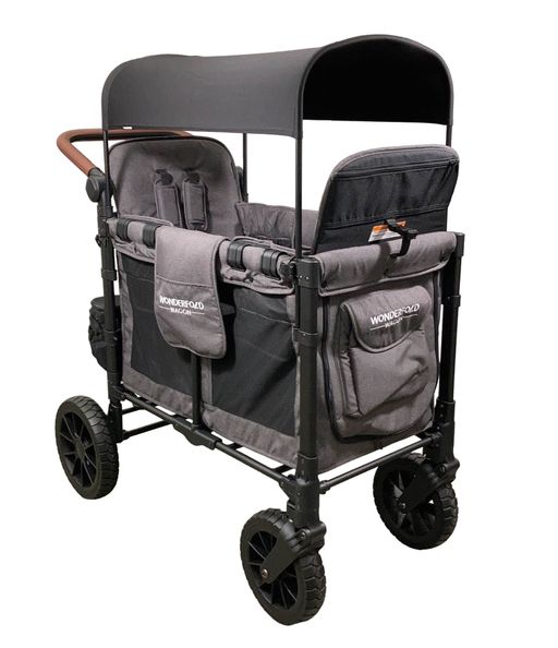 used Wonderfold W2 Luxe Multifunctional Double Stroller Wagon, Charcoal Gray, 2023