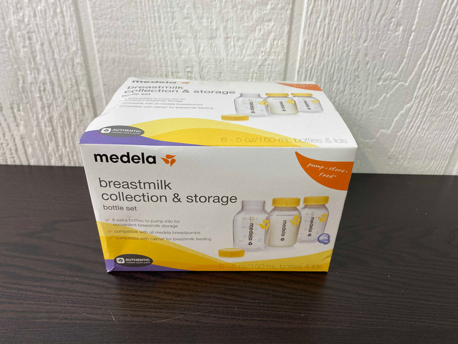 used Medela Breast Milk Collection and Storage Bottles with Solid Lids - 6pk/5oz