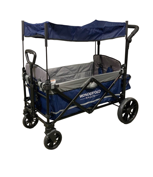 secondhand Wonderfold X2 Push + Pull Double Stroller Wagon, 2022, Navy