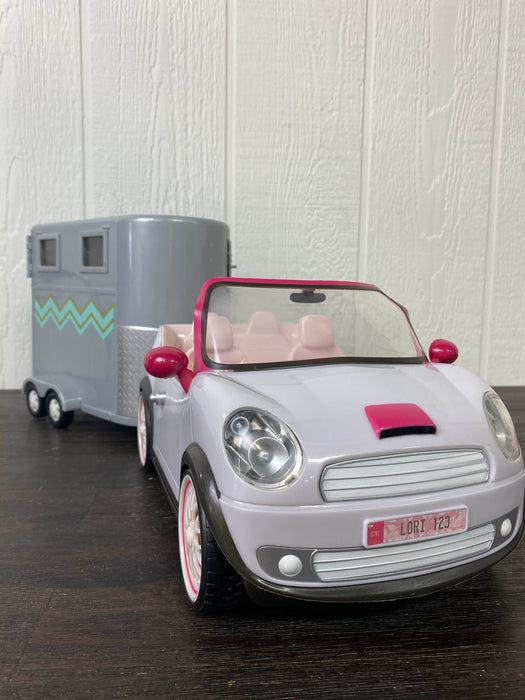 secondhand Battat Lori Dolls Go Everywhere! Convertible Car and Horse Trailer