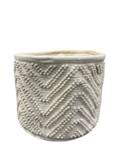 used Crate & Kids Dottie Woven Macrame Kids Storage Bin, Natural