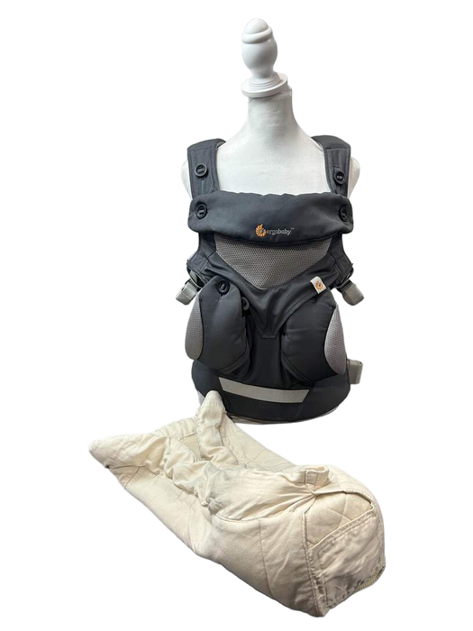 used Ergobaby 360 All Positions Cool Air Mesh Baby Carrier, Carbon Grey, With Infant Insert