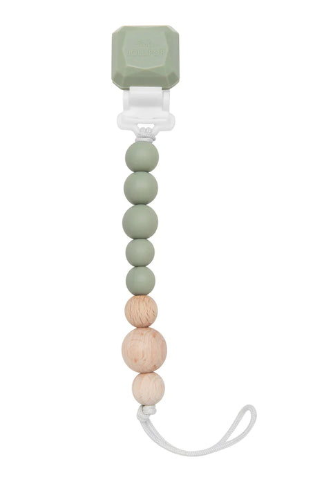 used LouLou Lollipop Pacifier Clip, Colour Pop, Silver Sage