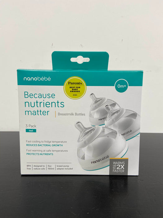 used Nanobébé Breastmilk Bottles 3 Pack