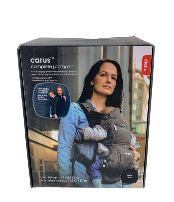 used Diono Carus Essentials 3-in-1 Carrying System Baby Carrier, Black