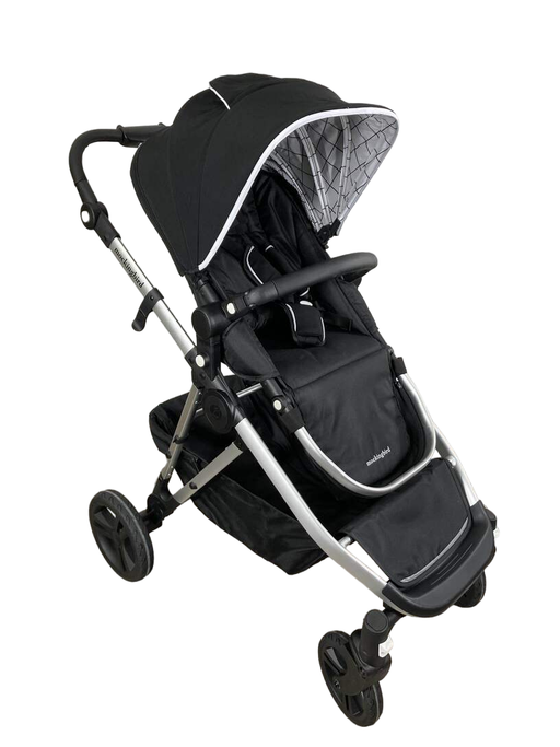 used Mockingbird Single to Double Stroller, 2022, Silver with Black Leather, Windowpane, Black