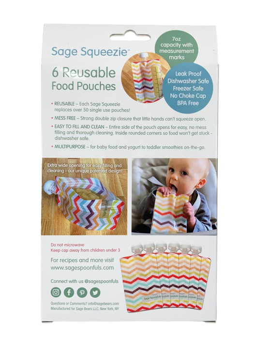 secondhand Sage Spoonfuls Reusable Baby Food Pouches