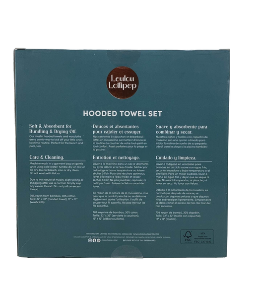 secondhand LouLou Lollipop Hooded Towel Set