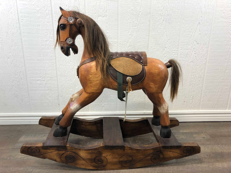 secondhand Handcrafted Wooden Rocking Horse