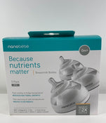 used Nanobébé Breastmilk Baby Bottles 3-Pack, Grey