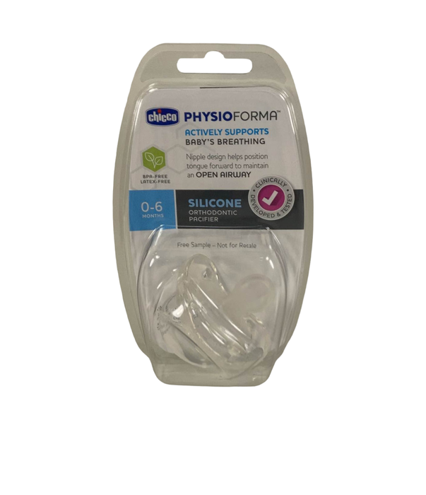 Chicco PhysioForma Soft Silicone Orthodontic Pacifier, 1 Pack, Clear, 0-6 months