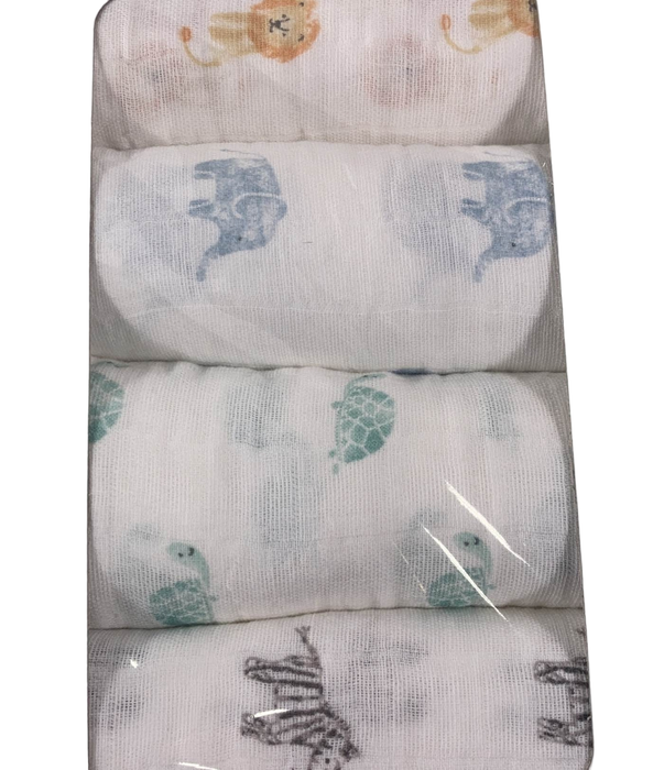 secondhand Aden + Anais Large Cotton Muslin Swaddle, 4 Pack