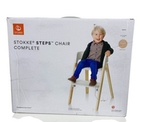 used Stokke Steps High Chair, White Seat Natural Legs