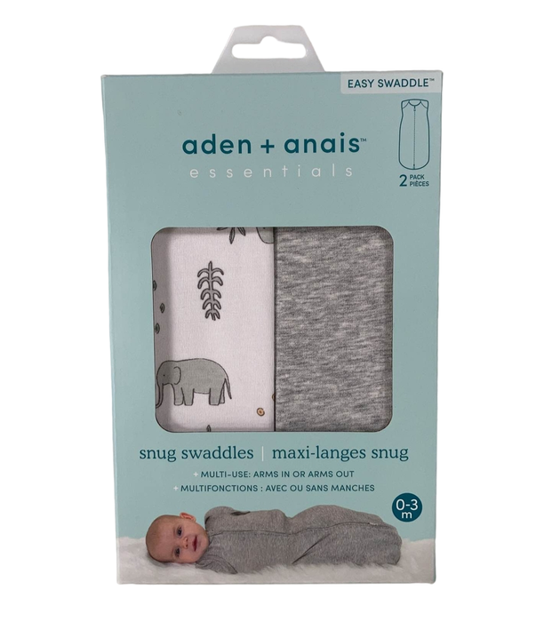 used Aden + Anais Essentials Easy Swaddle Snug, 2 Pack