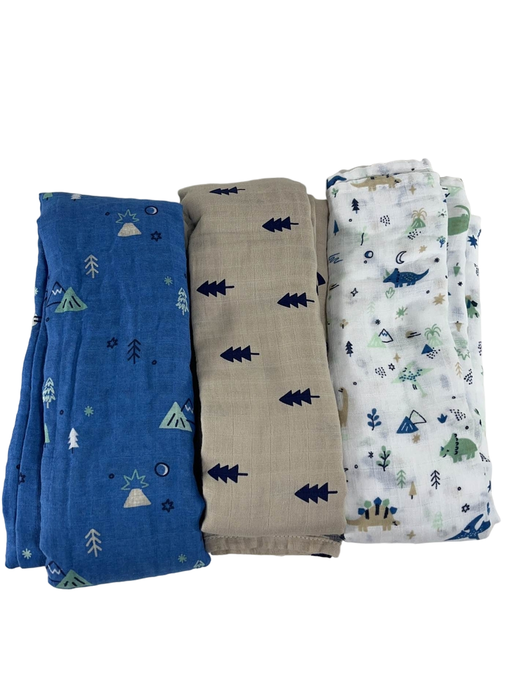 secondhand Cloud Island Muslin Blankets 3 Pack, Dino