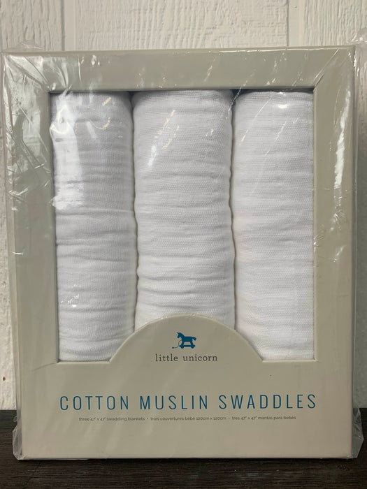 used Little Unicorn Cotton Muslin Swaddles 3 Pack