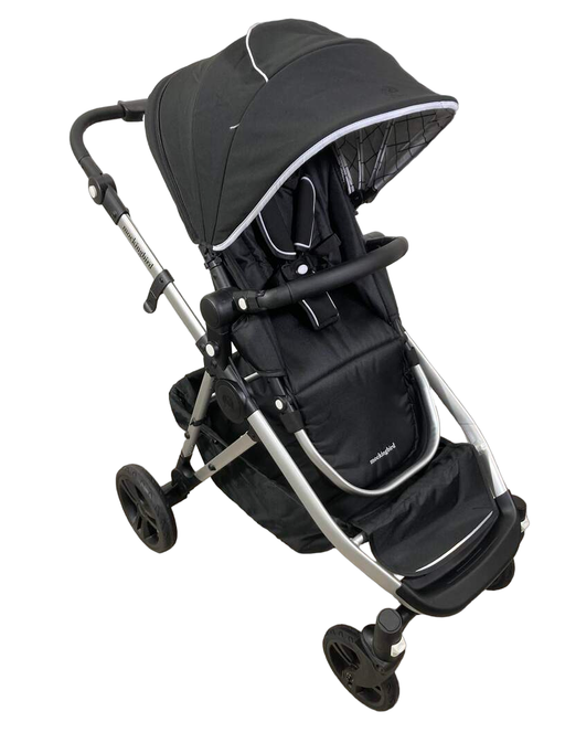 used Mockingbird Single to Double Stroller, 2022, Silver with Black Leather, Windowpane, Black