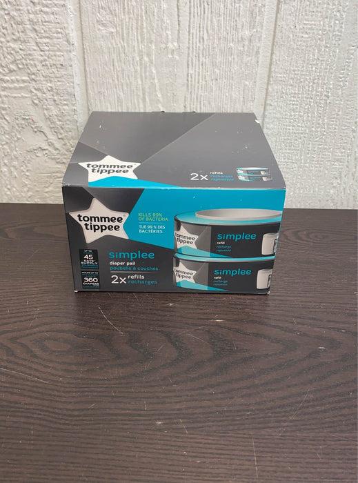 used Tommee Tippee Simplee Diaper Pail Refills, 2 Pack