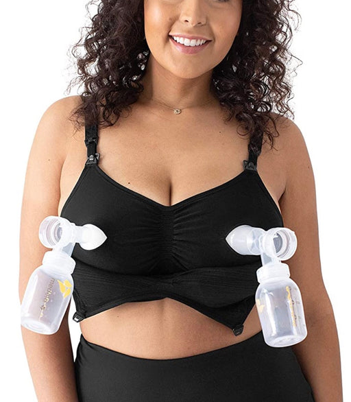 used Kindred Bravely Sublime Hands-Free Pumping & Nursing Bra, Black, Busty, Large