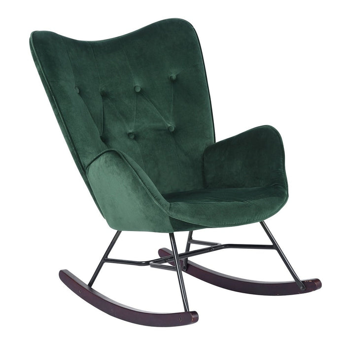 Furniture R Green Velvet Rocking Chair