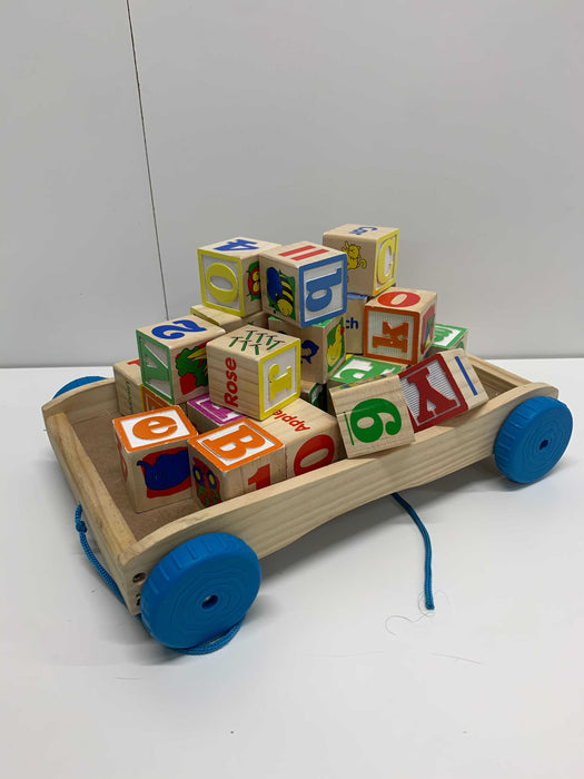 Wooden Alphabet Blocks With Wheeled Tray