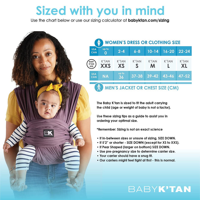 Baby K'tan Baby Carrier, X-Small, Original, Black